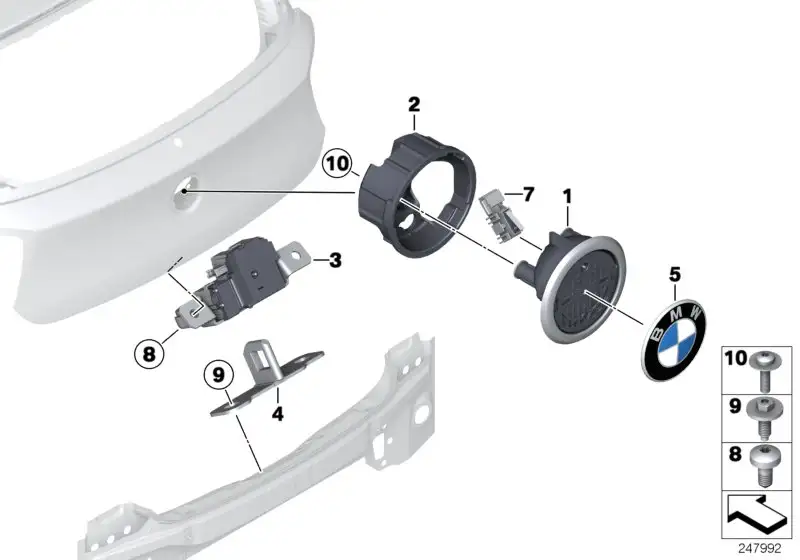BMW Emblembetätigung F20 F21 F39 F98 G02 51247248535