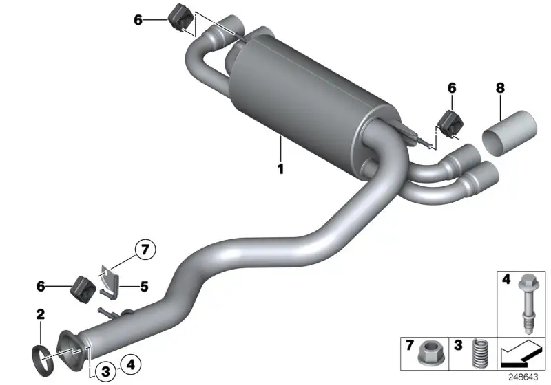 BMW Endrohrblende Chrom E82 18107845408 - Bildposition 08