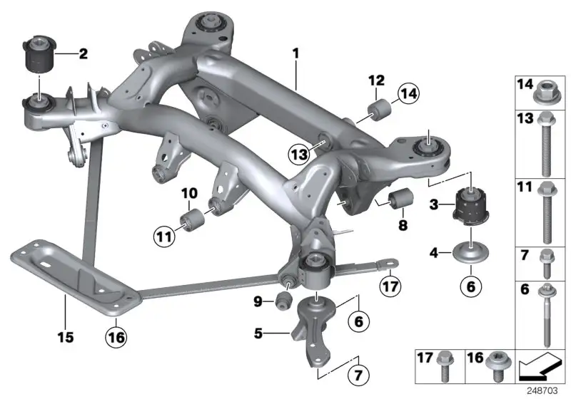 BMW Gummilager vorne E82 E90 E92 E93 33312283382 - 1er, 3er