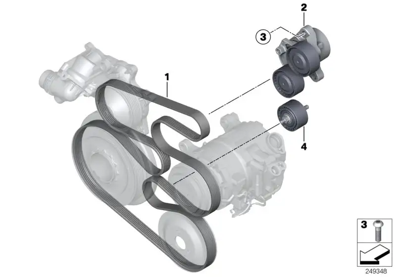 BMW Umlenkrolle E70 E71 F01 F02 F06 F07 F10 F11 F12 F13 F15 F16 1