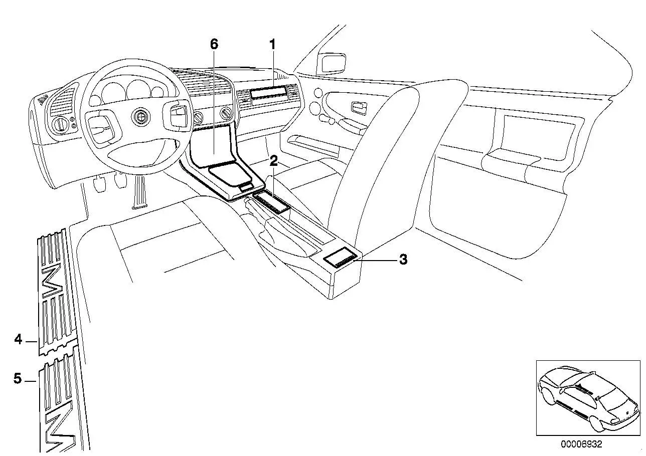 BMW Einstiegsleistenblende vorne E36 51472489985 - Bildposition 0