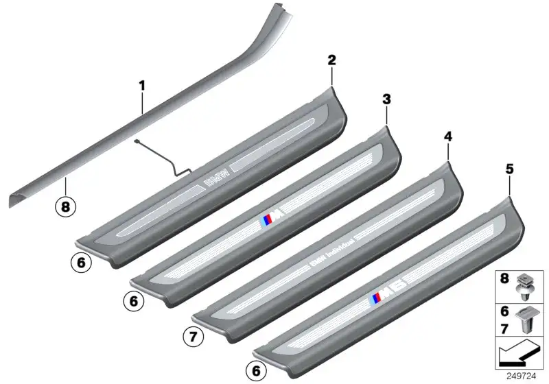 BMW M Blende Einstieg links F13 51478051705 - Bildposition 03