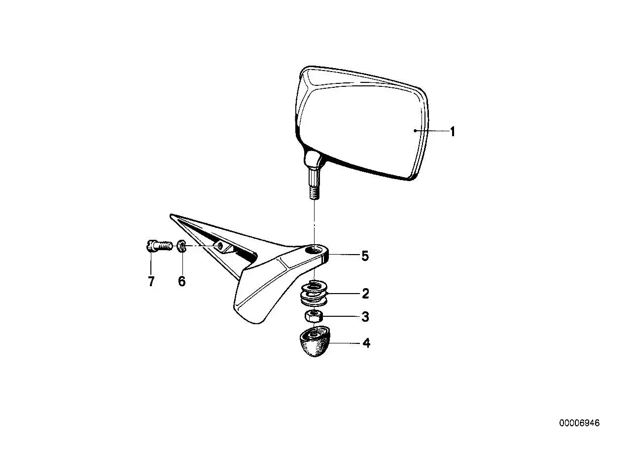 BMW Spiegelkopf rechts konvex R45T R65T 46632302174