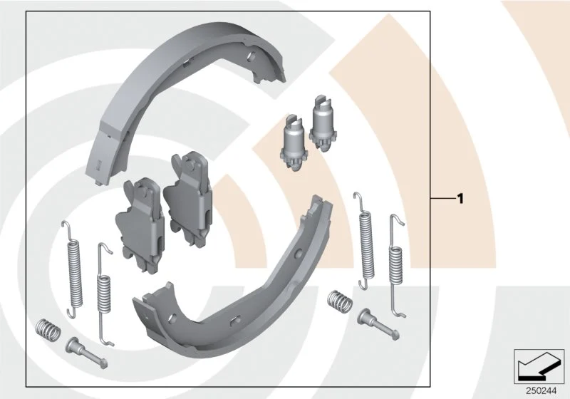 BMW Service Kit Reparatursatz Bremsbacken E46 E81 E82 E84 E87 E88 E90 E91 E92 E93 F30 F31 34212213311