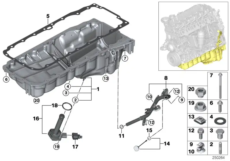 BMW Ölniveausensor E60 E61 E70 E71 E83 E90 E91 E92 E93 F01 F02 F0