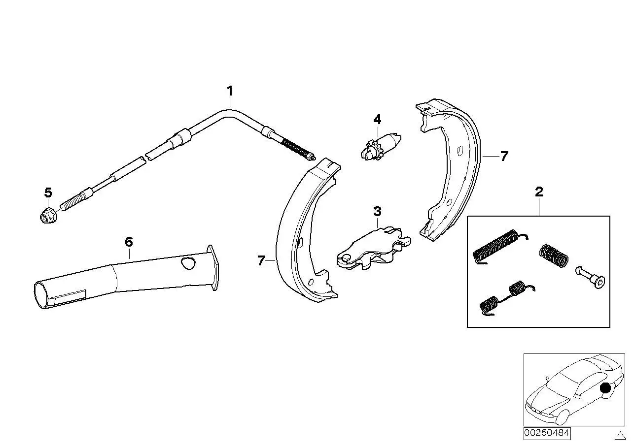 BMW Handbremsbowdenzug rechts E46 34411165020 - 3er E46