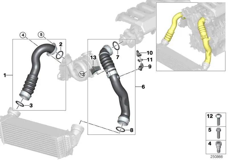 BMW Ladeluftleitung E70 E71 11618506079 - X5 E70, X6 E71