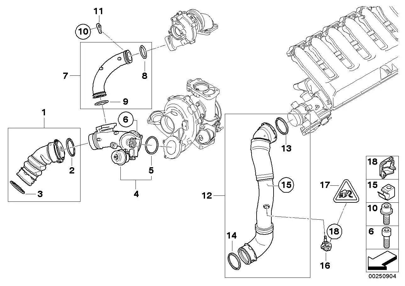 BMW Bypassklappe E60 E61 E63 E64 E70 E71 E83 E90 E91 E92 11657802