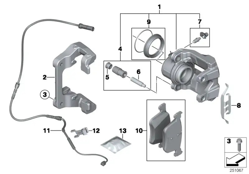 BMW Bremssattelgehäuse links F25 F26 34106790921