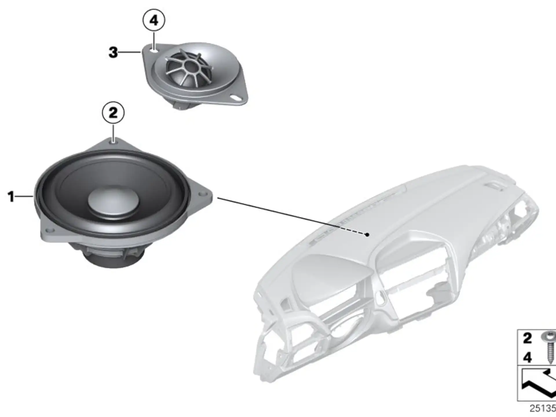 BMW Mitteltonlautsprecher Hifi/Top-Hifi F06 F10 F11 F12 F13 F20 F21 F22 F23 F30 F31 F32 F33 F34 F36 F39 F45 F46 F48 F80 F82 F83 F87 F87N F90 G11 G12 G30 G31 G32 I01 I12 I15 F54 F55 F56 F56E F57 F60 R55 R56 R57 R58 R59 R60 R61 65139368383