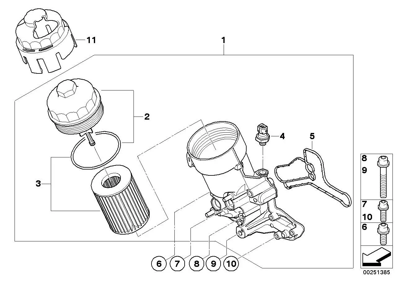 BMW Ölfilterdeckel E90 E92 E93 11427838009 - Bildposition 02