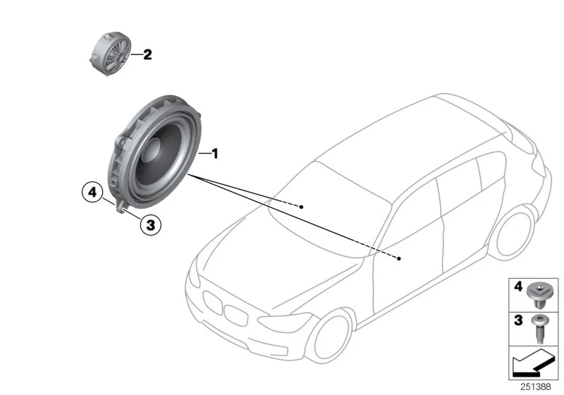 BMW Mitteltonlautsprecher Stereo F20 F21 F22 F23 F25 F26 F30 F31 F32 F33 F34 F36 F80 F82 F83 F87 F87N 65139288769