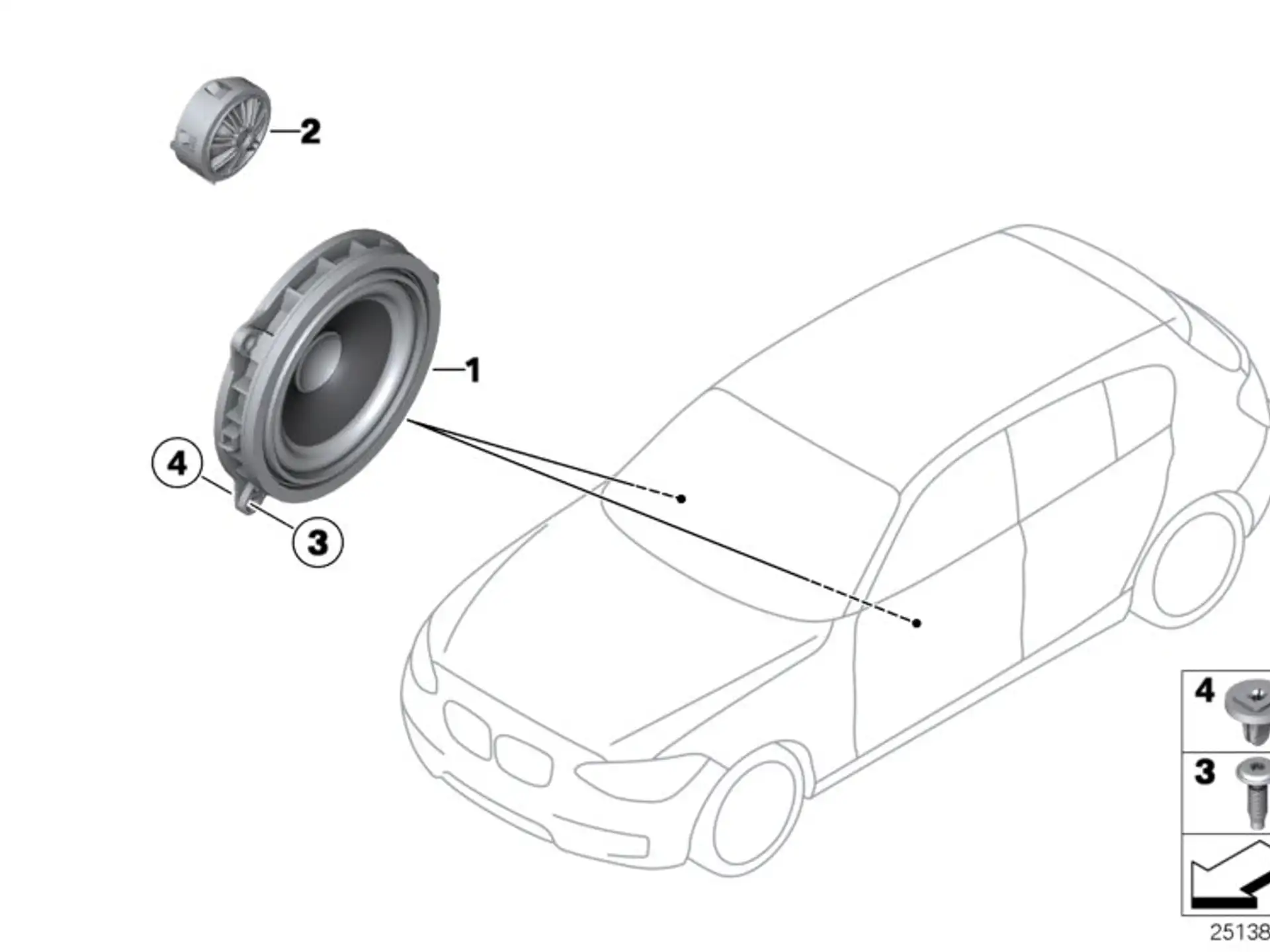 BMW Mitteltonlautsprecher Stereo F20 F21 F22 F23 F25 F26 F30 F31 F32 F33 F34 F36 F80 F82 F83 F87 F87N 65139288769