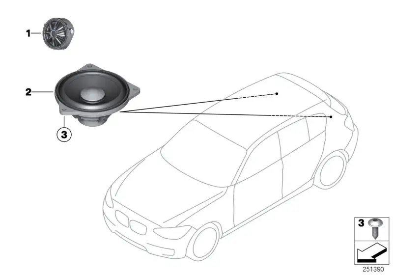 BMW Mitteltonlautsprecher Stereo F20 F21 F22 F87 F87N R60 R61 651
