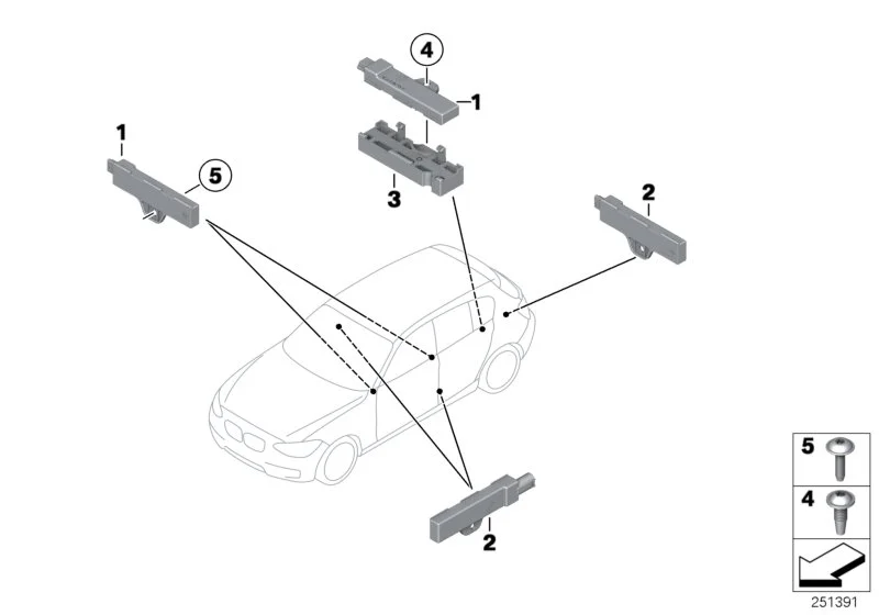 BMW Aussenantenne Komfortzugang F01 F02 F04 F06 F07 F10 F11 F12 F13 F15 F16 F20 F21 F22 F23 F25 F26 F30 F31 F32 F33 F34 F36 F39 F45 F46 F48 F80 F82 F83 F85 F86 F87 F87N F90 F97 F98 G01 G02 G11 G12 G30 G31 G32 I01 I15 F54 F55 F56 F56E F57 F60 65209220831