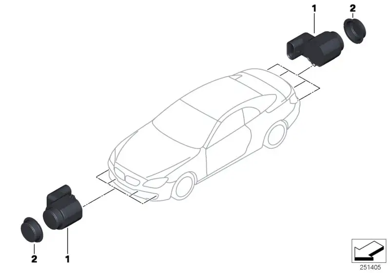 BMW Ultraschallsensor schwarz E70 E71 F06 F07 F10 F11 F12 F13 F25