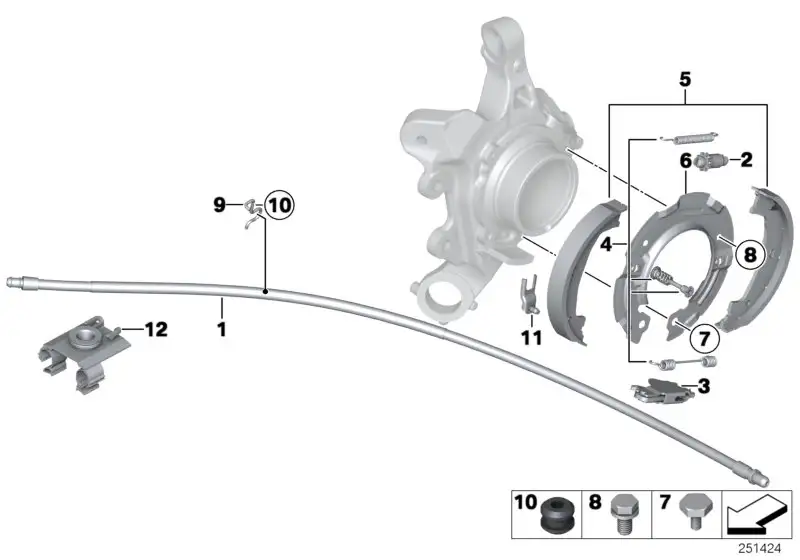 BMW Haltering Bremsbacken E81 E82 E87 E88 E90 E91 E92 E93 F30 F31