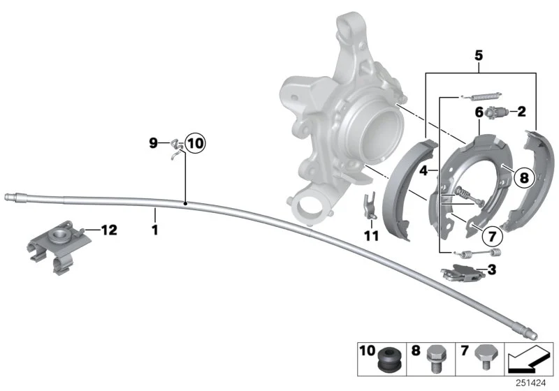 BMW Haltering Bremsbacken E81 E82 E87 E88 E90 E91 E92 E93 F20 F21 F22 F23 F30 F31 F32 F36 34216771429