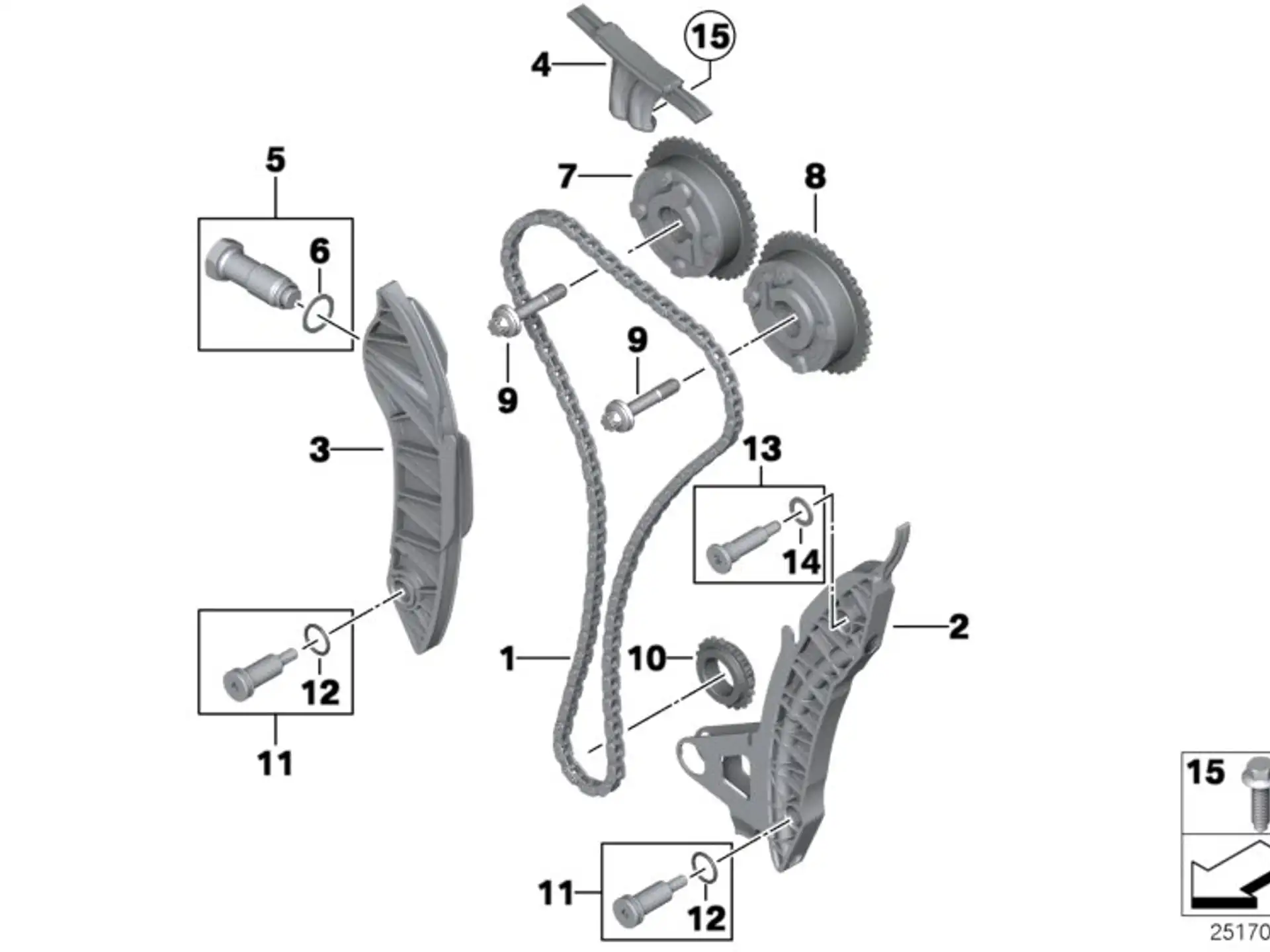 BMW Kettenspanner F20 F21 F30 F31 R55 R56 R57 R58 R59 R60 R61 11317607551
