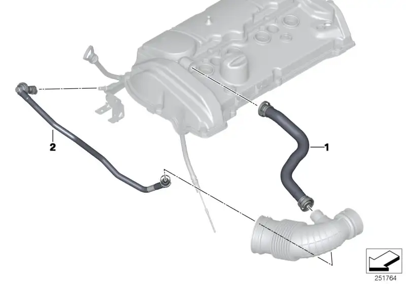 BMW Entlüftungsschlauch F20 F21 F30 F31 11157608144 - 1er, 3er