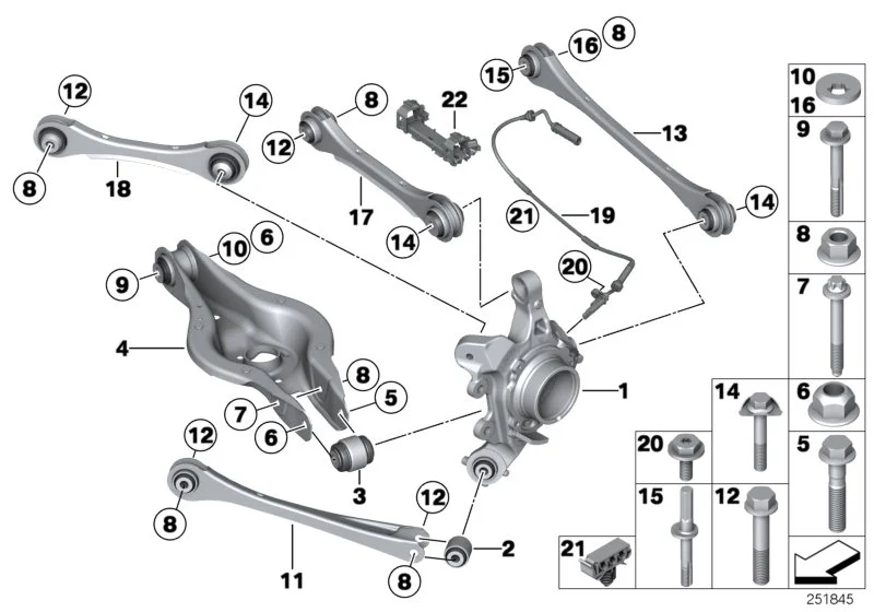 BMW Impulsgeber DSC hinten F20 F21 F22 F23 F30 F31 F32 F33 F34 F36 F80 F82 F83 F87 F87N 34526869322