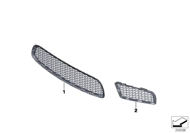 BMW Gitter Lufteinlass links F10 51118047393 - Bildposition 02