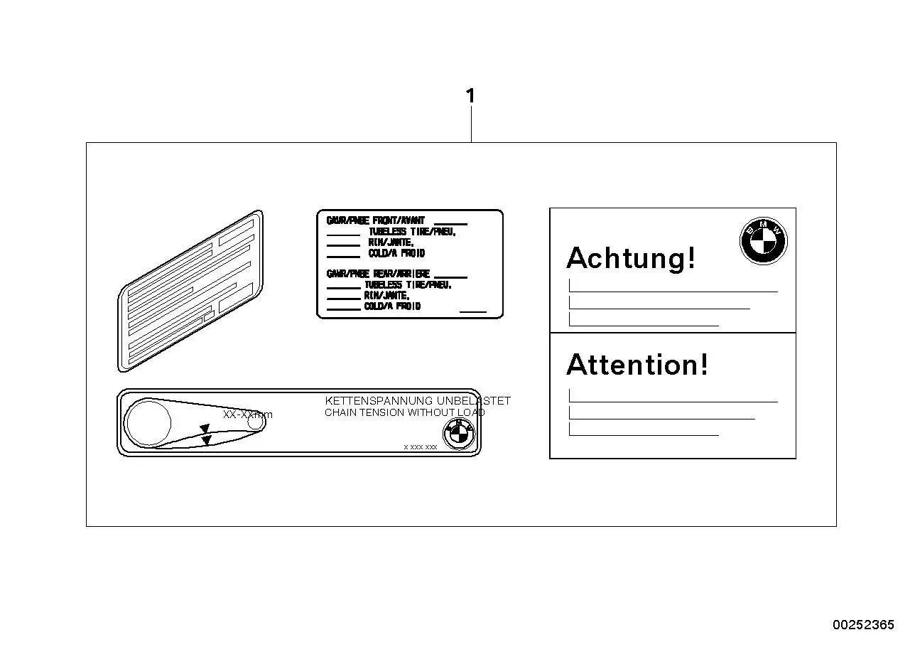 BMW Satz Aufkleber Hinweisschild CKD K73 71248527708