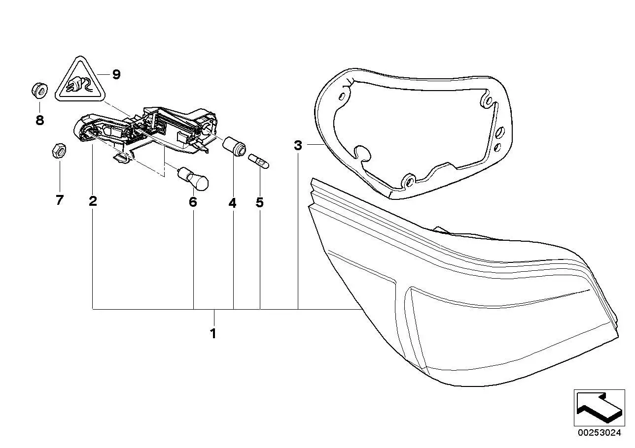 BMW Heckleuchte links, Blinker weiss E60 63217361591 - 5er E60