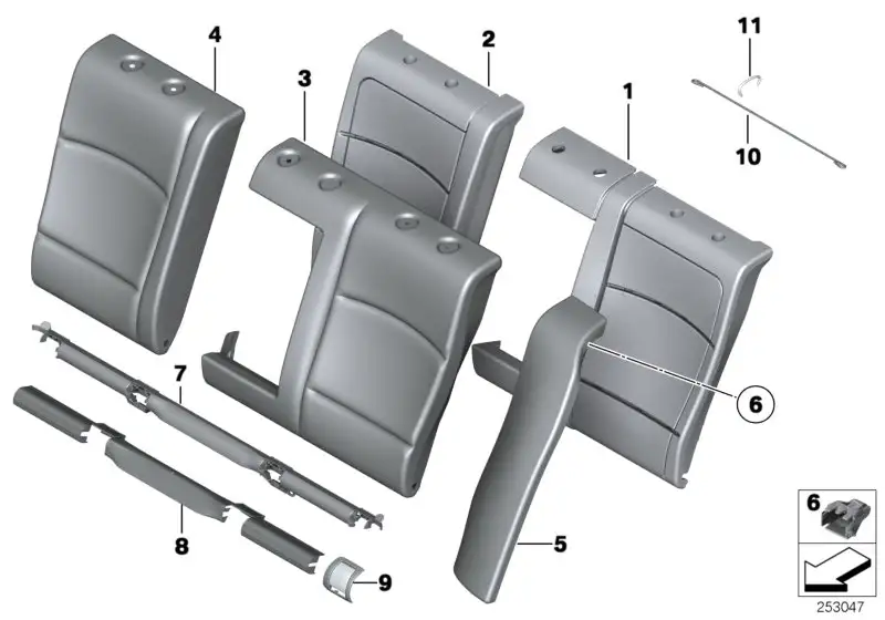 BMW Blende Isofix aussen rechts F10 52207247236