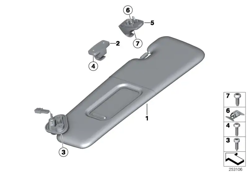 BMW Sonnenblende Alcantara links F06 F13 51168051637