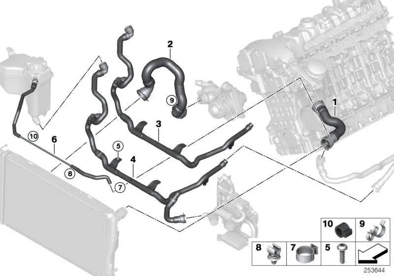 BMW Leitung Heizungsrücklauf-Thermostat- E82 E88 E90 E91 E92 E93