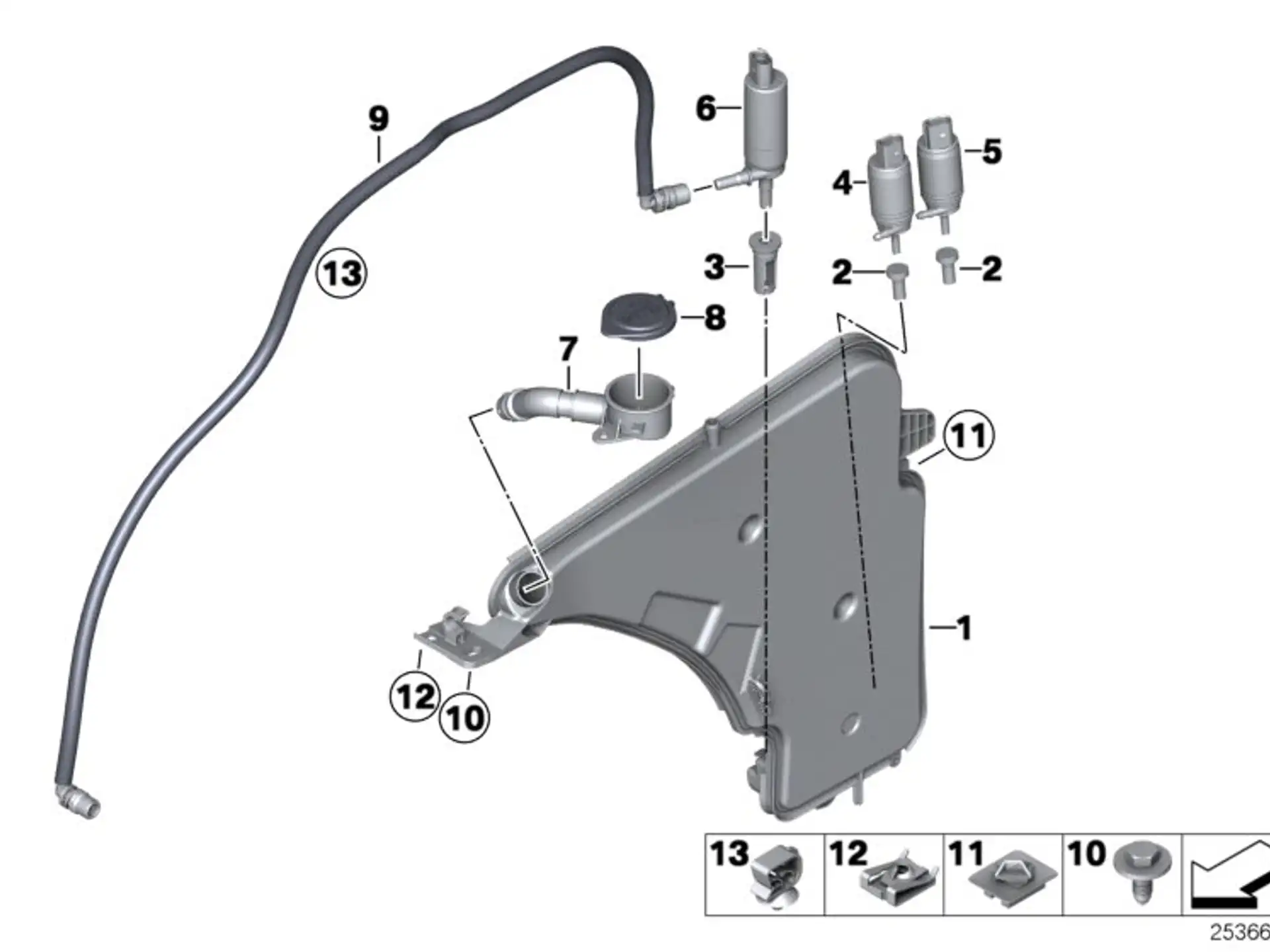 BMW Schlauchleitung Scheinwerferwaschanlage F20 F21 F22 F23 F30 F31 F32 F33 F34 F36 F80 F82 F83 F87 F87N 61677241677