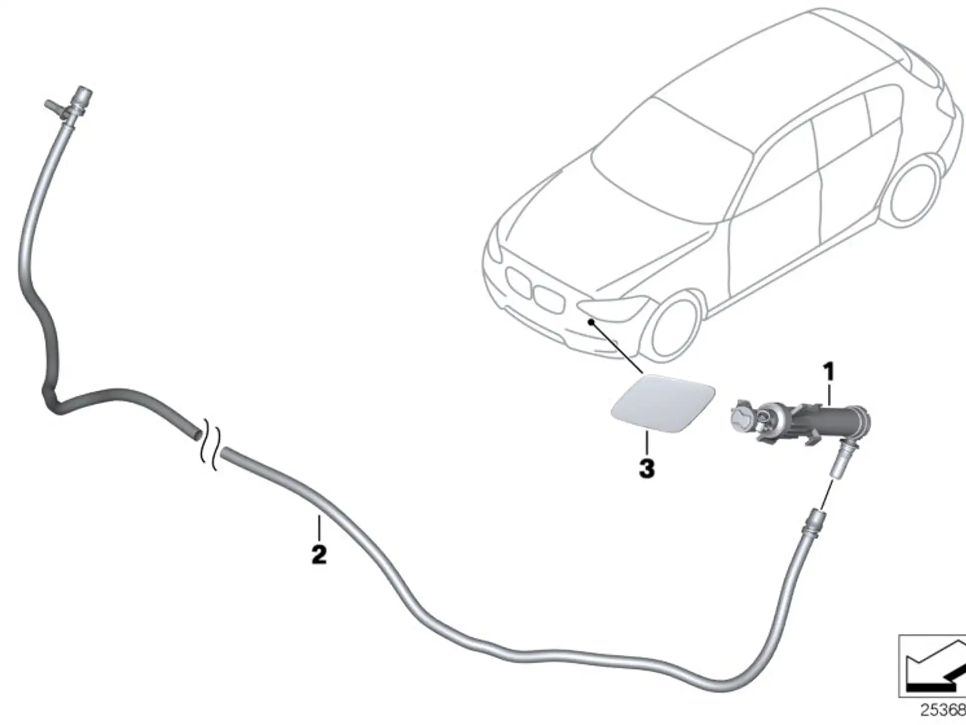 BMW Teleskopdüse rechts F20 F21 F22 F31 F32 F33 F34 F36 F80 F82 61677275658