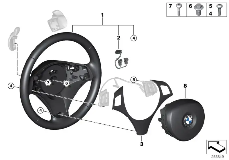 BMW Abdeckung Lenkrad schw./chrome pearlgrey E92 E93 32306795587