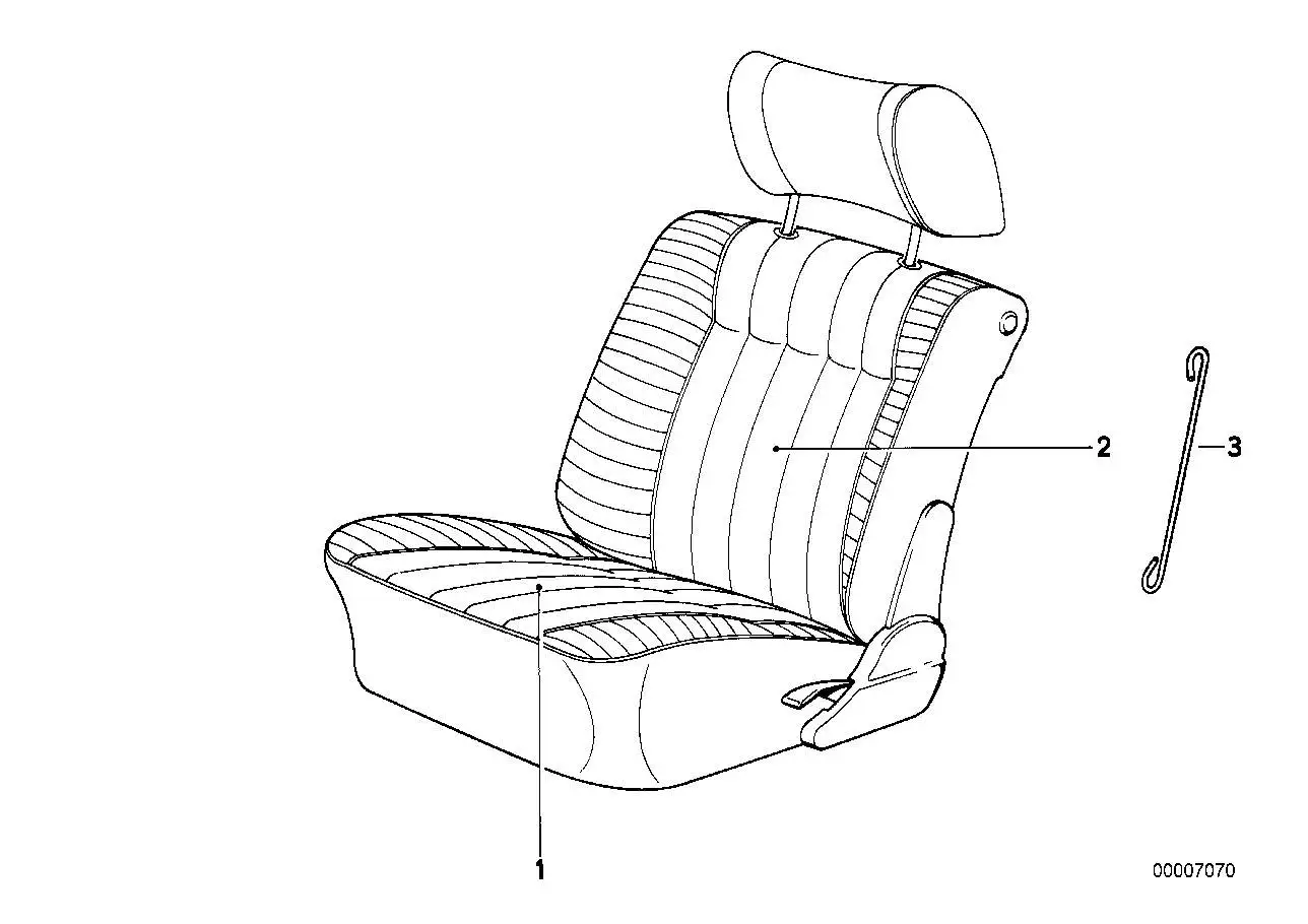 BMW Bezug Sitz Leder E32 52101966141 - 7er E32