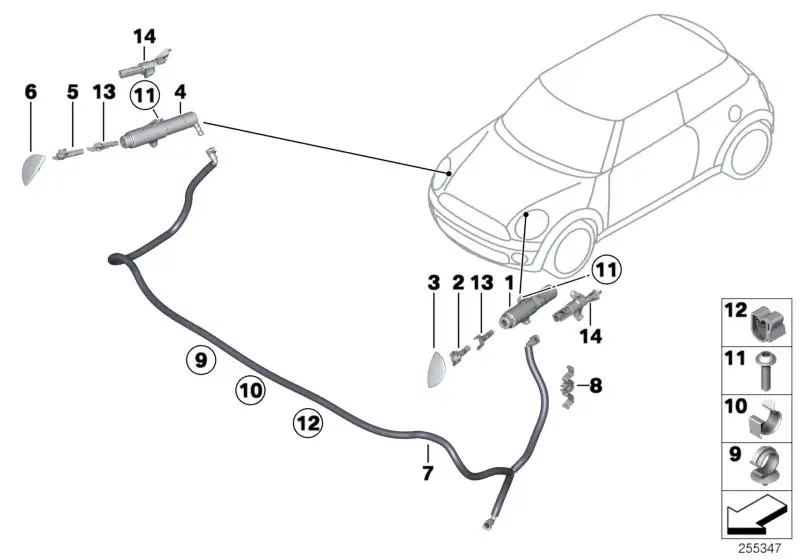 BMW Schlauchleitung Scheinwerferwaschanlage R55 R56 R57 R58 R59 6