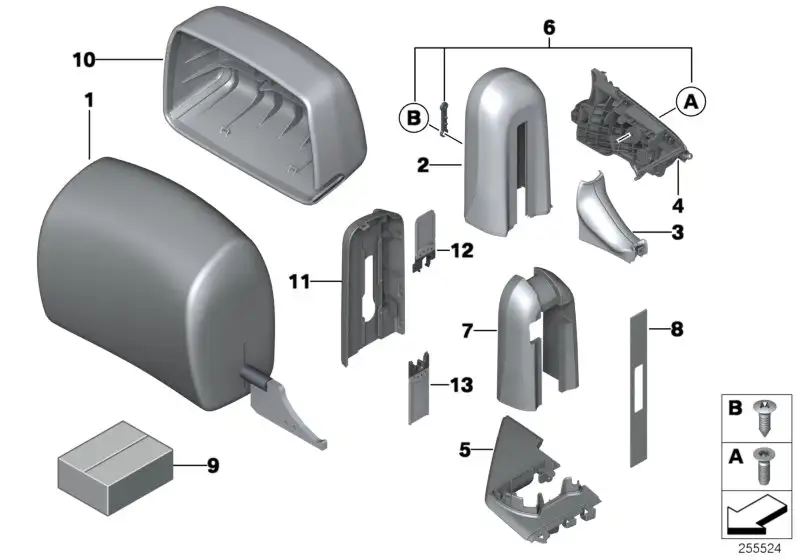 BMW Blende Kopfstütze links E64 E93 52109151429 - Bildposition 02