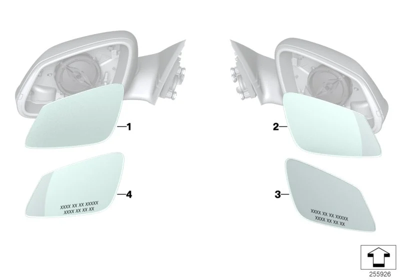 BMW Spiegelglas beheizt Weitwinkel rechts F20 F21 F22 F23 F30 F31 F32 F33 F34 F36 F87 F87N I01 51167441038