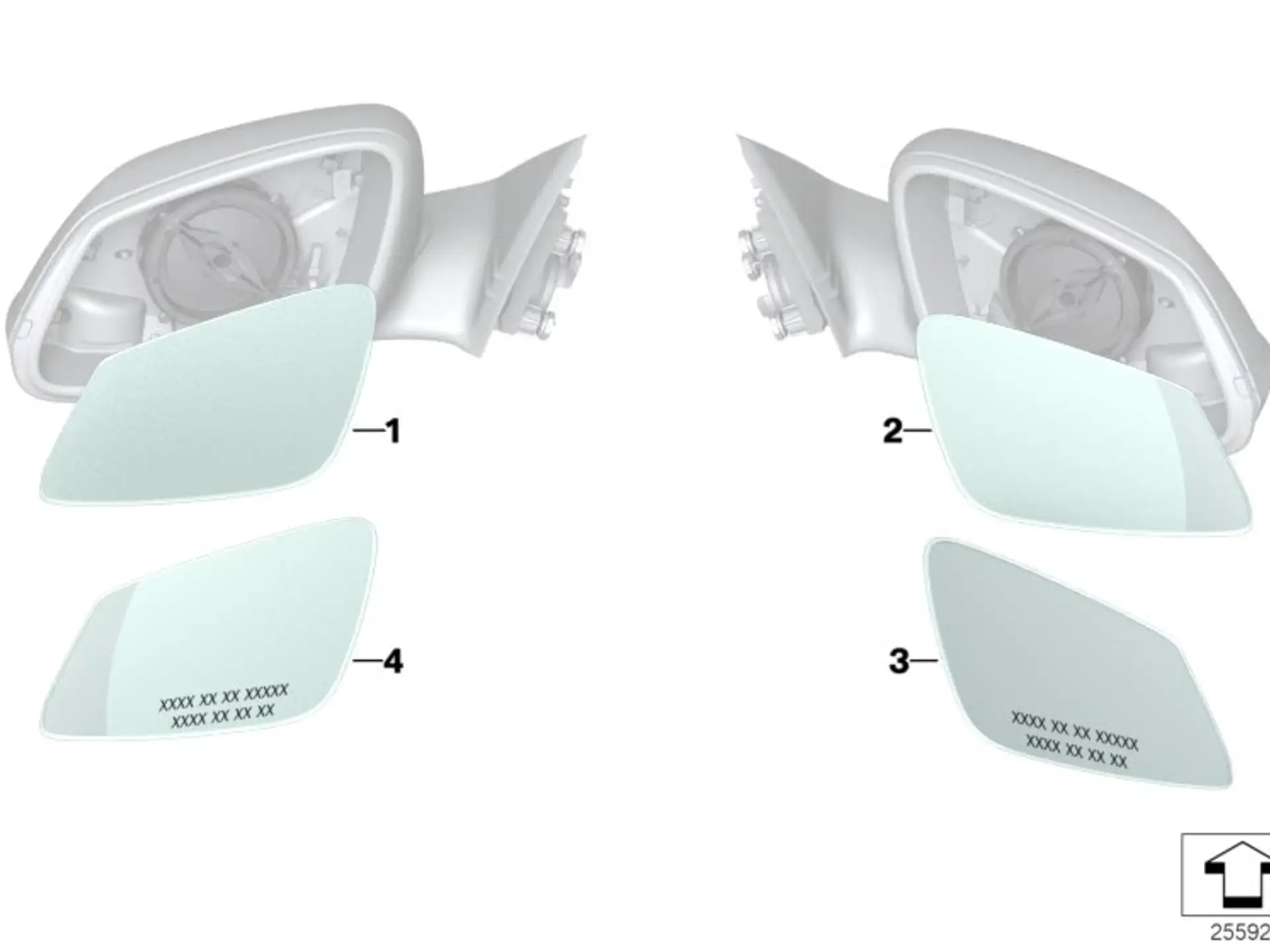 BMW Spiegelglas beheizt Weitwinkel rechts F20 F21 F22 F23 F30 F31 F32 F33 F34 F36 F87 F87N I01 51167441038