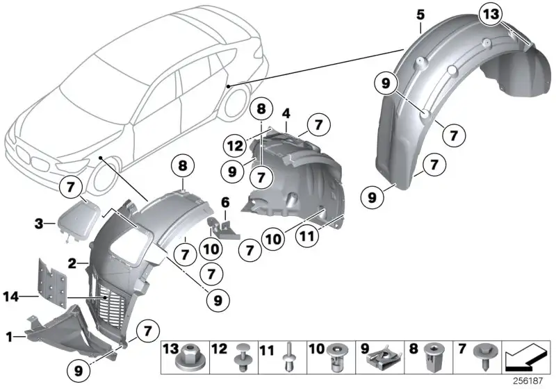 BMW Abstützung Radhaus links F01 F02 F06 F07 F10 F11 F12 F13 5171