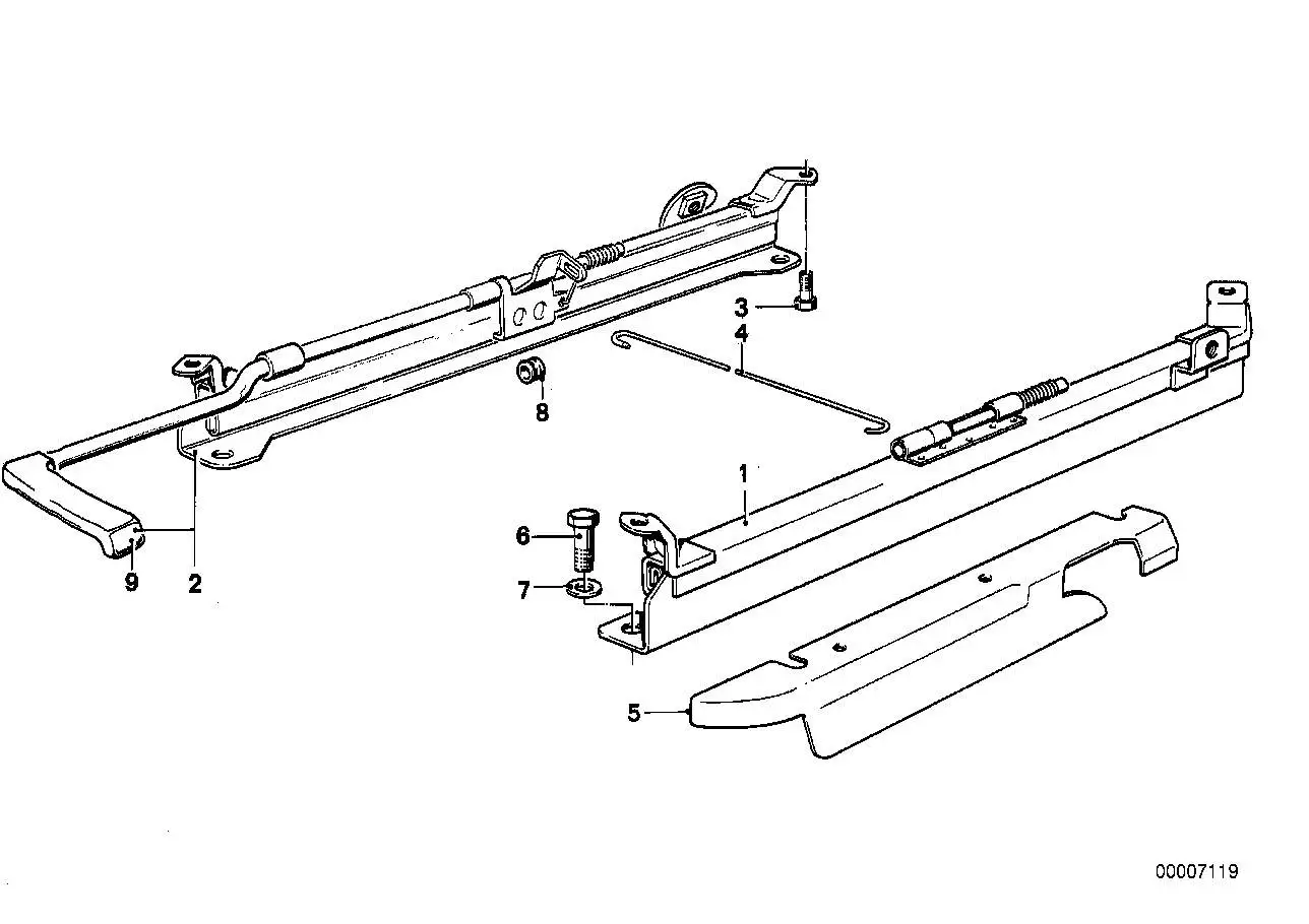 BMW Sitzschiene aussen rechts E12 E23 E28 52101873550