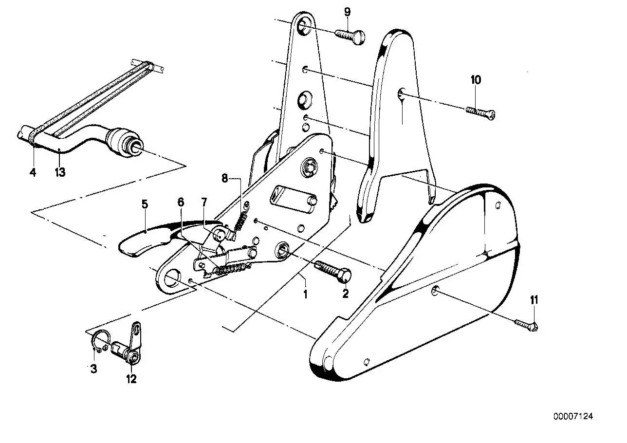 BMW Liegesitzbeschlag aussen links E12 E23 E28 52101841423