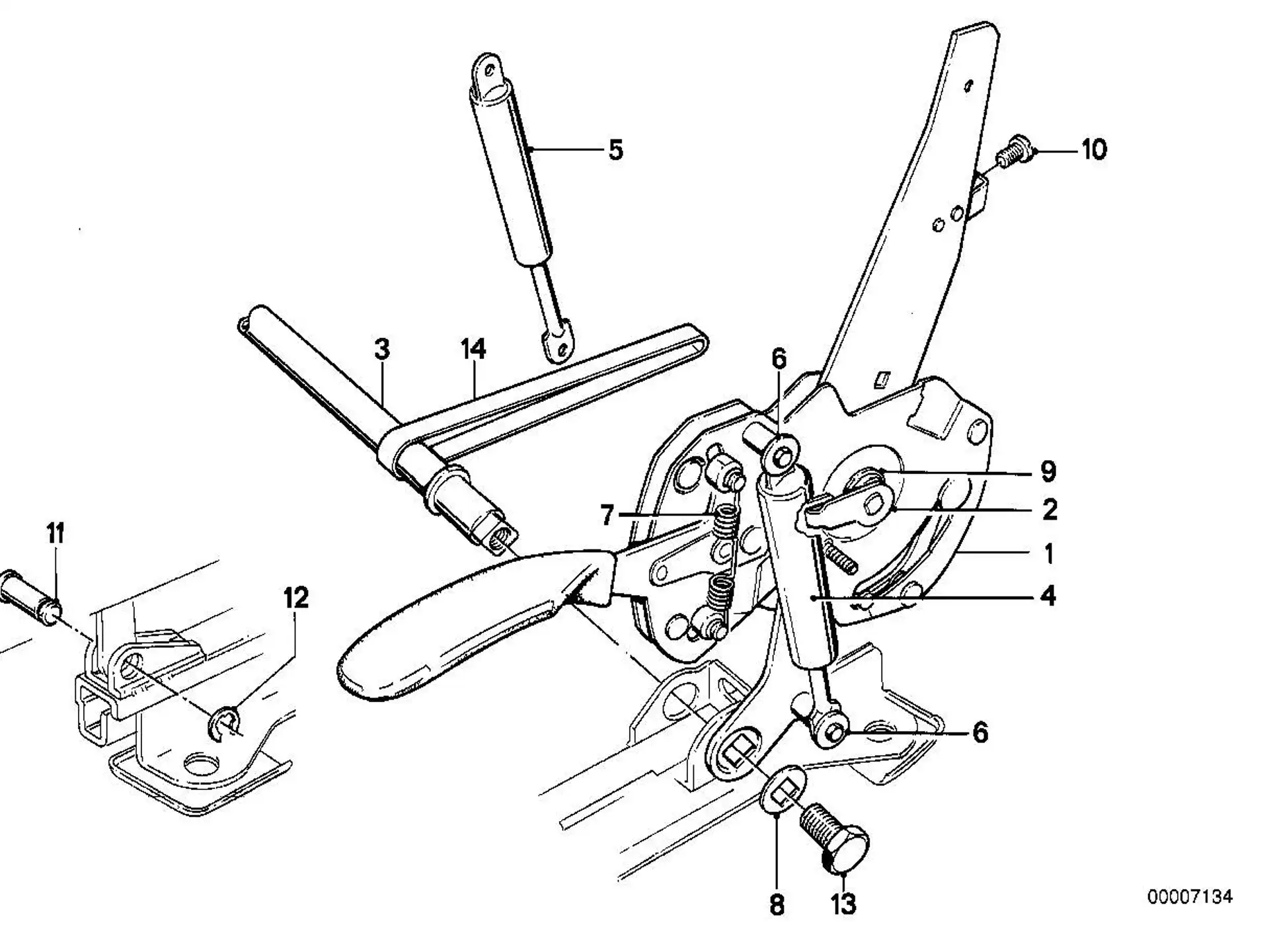BMW Gasdruckfeder Lehnenverstellung E30 52101916602