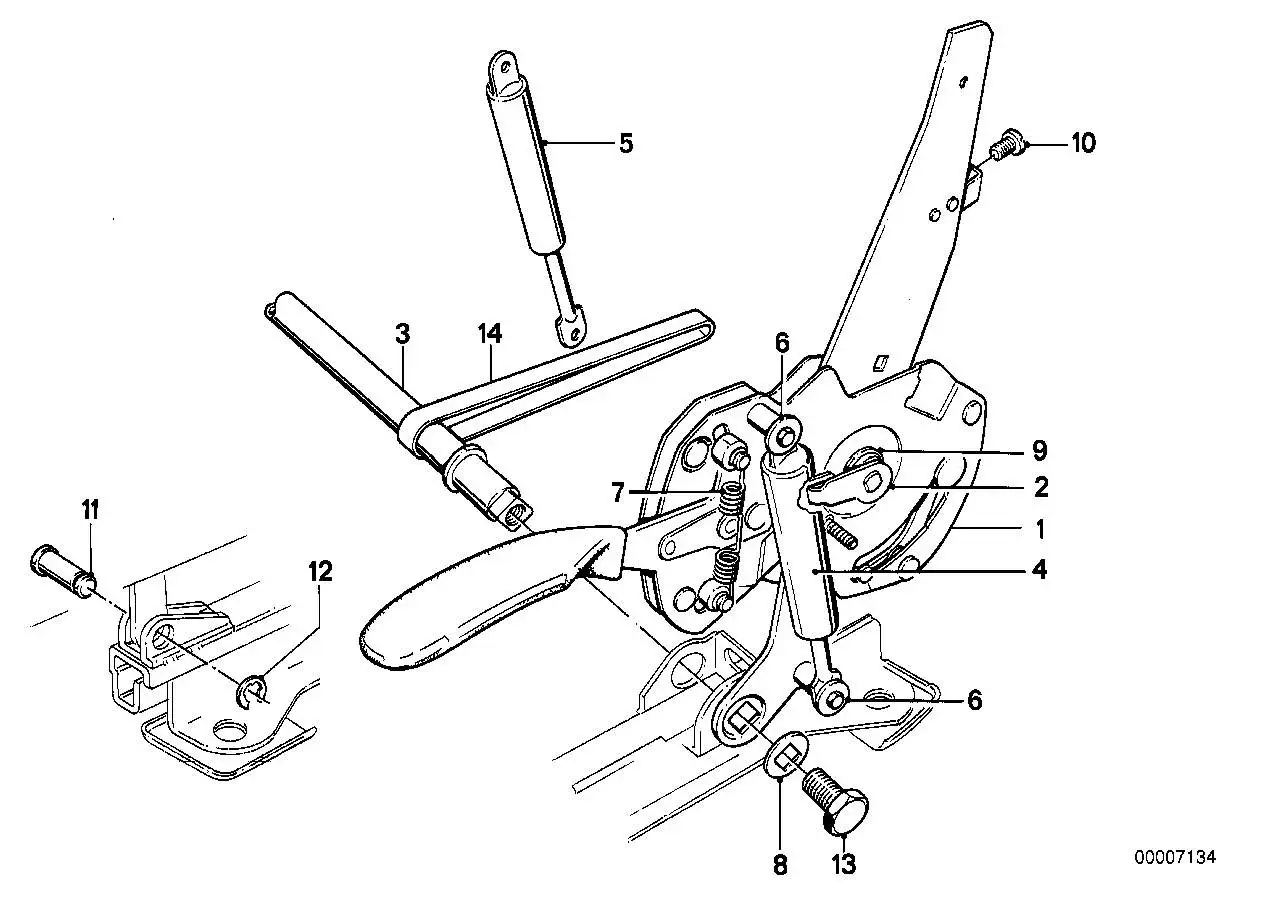 BMW Gasdruckfeder Lehnenverstellung E30 52101916602 - Z1 E30