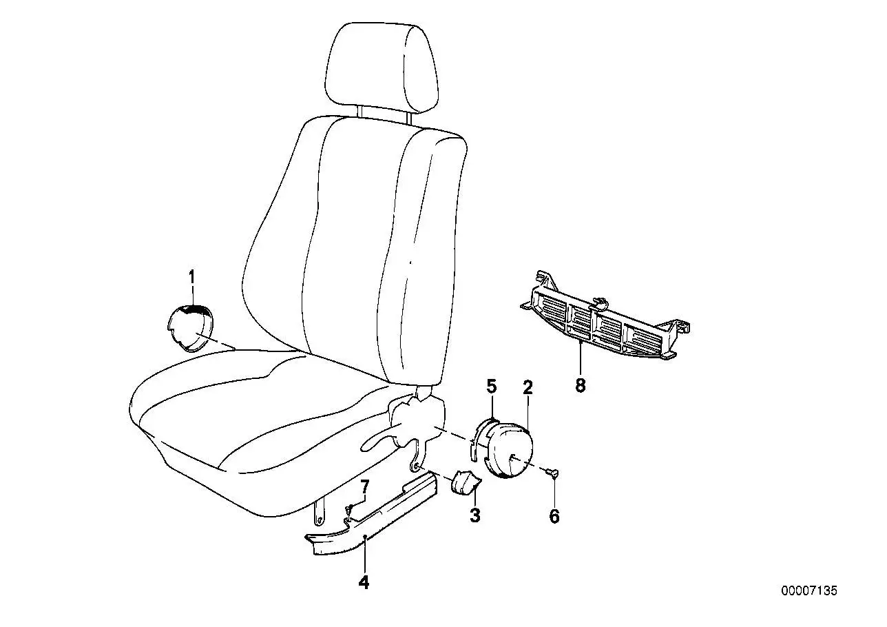 BMW Abdeckung aussen rechts E23 E24 E28 E30 52101904820 - Z1 E30,