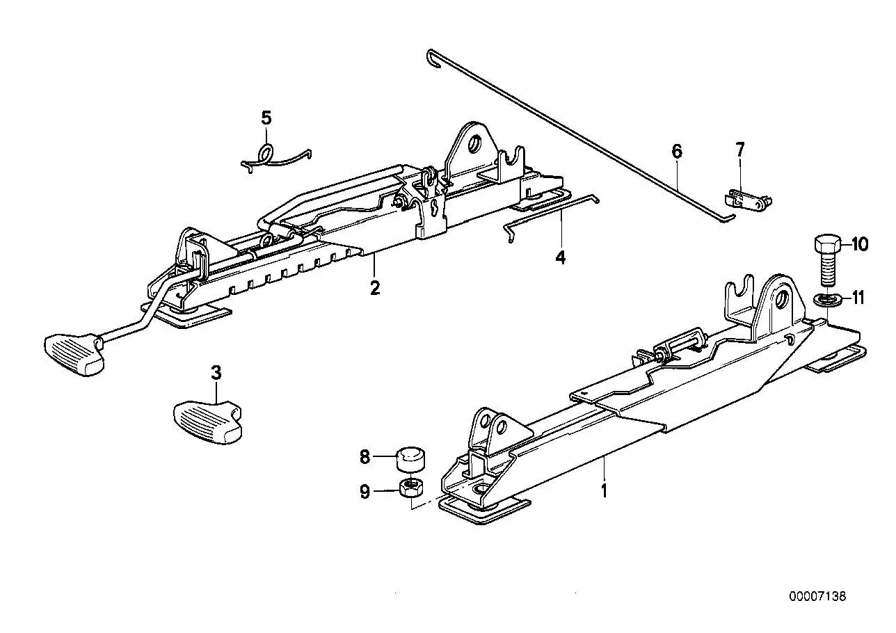 BMW Sitzschiene innen rechts E30 52101941978 - Z1 E30