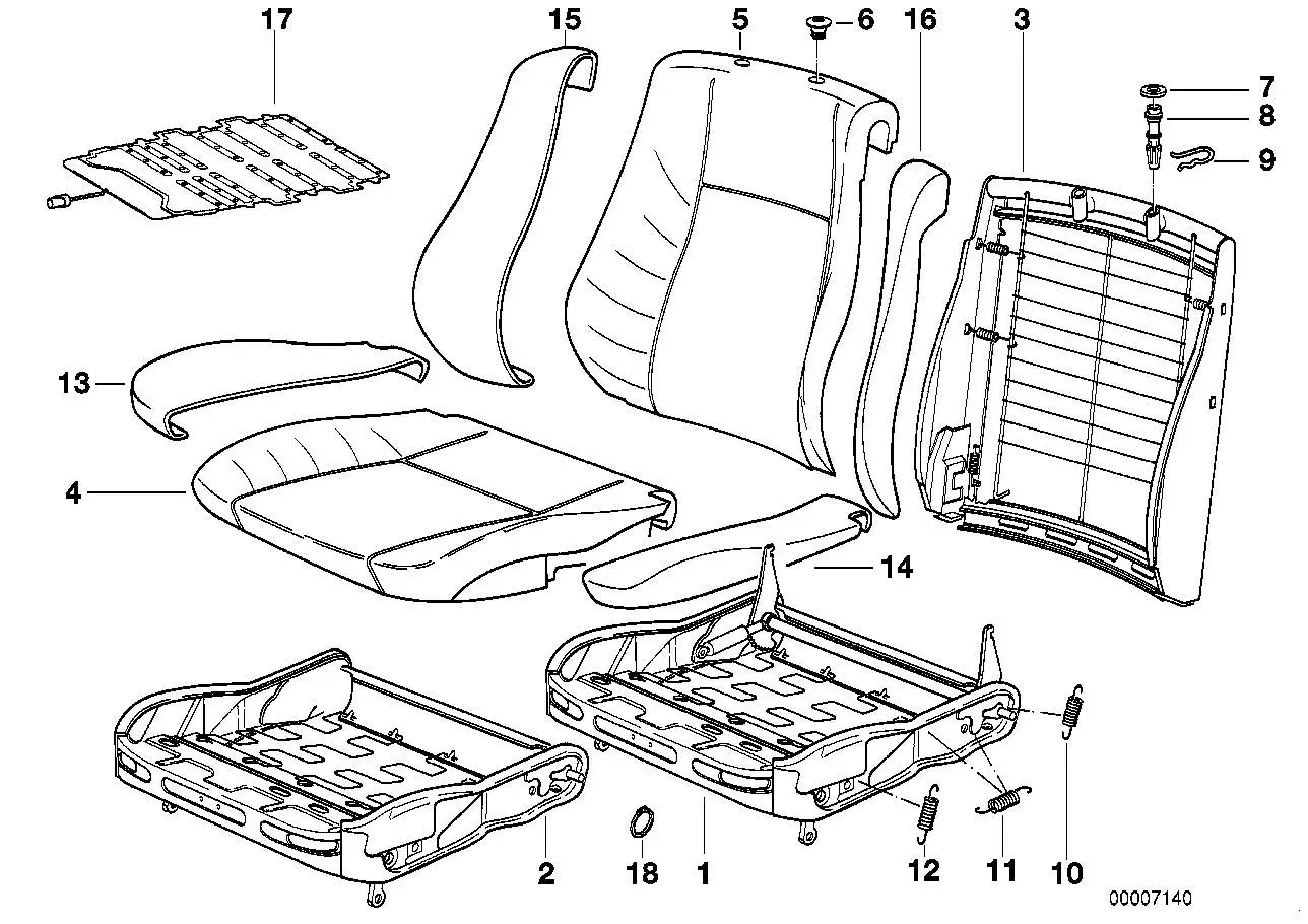 BMW Auflage Sitz vorne E34 52101973383 - 5er E34