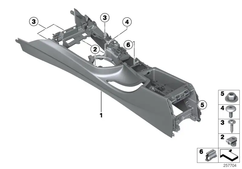 BMW Träger Mittelkonsole F30 F31 F32 F33 F34 F36 F80 F82 F83 5116