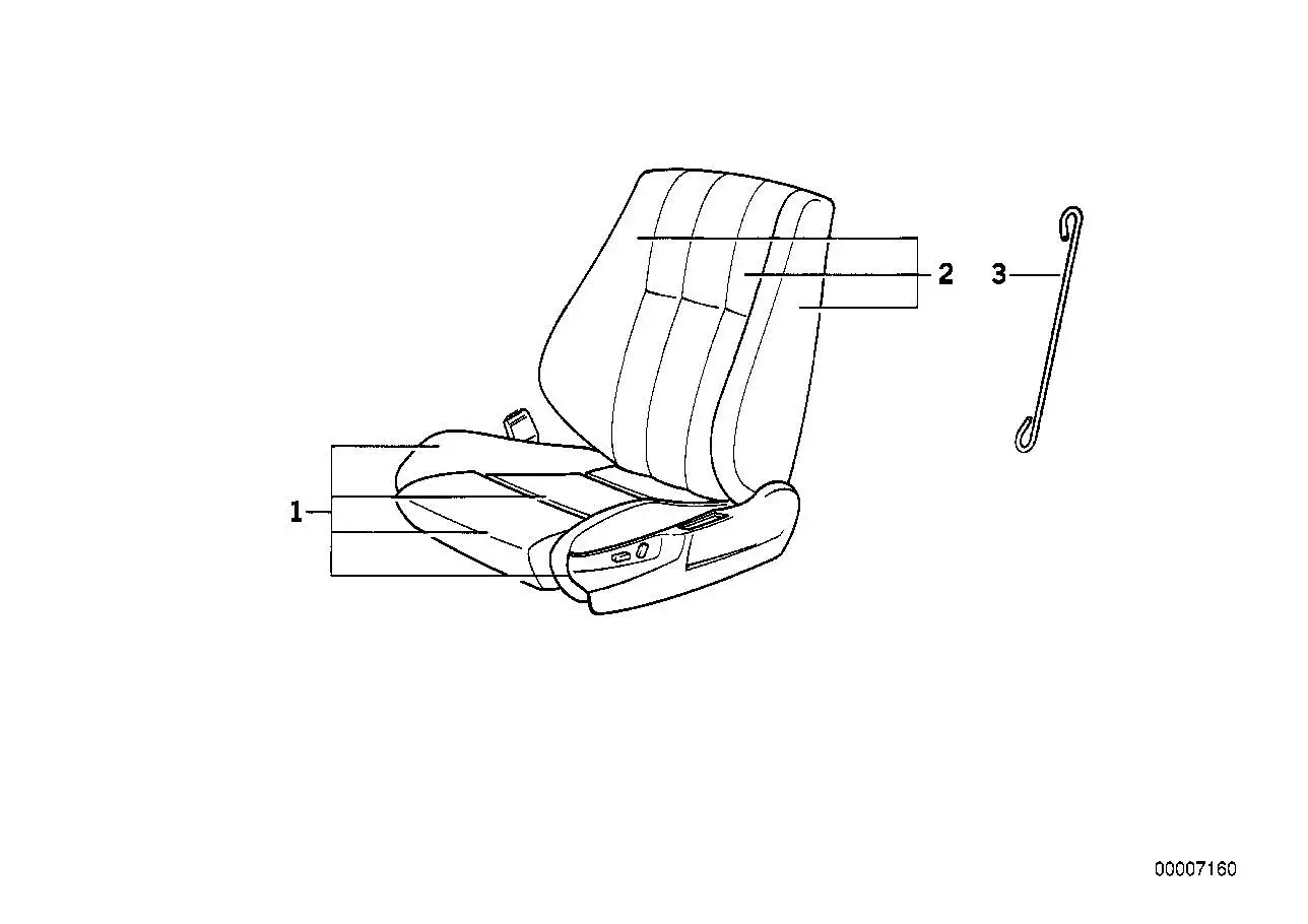 BMW Bezug Sitz Leder E32 E34 52108101817 - Bildposition 01
