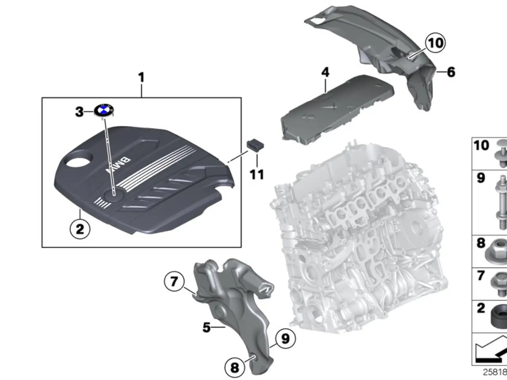 BMW Abdeckung Akustik hinten E84 E90 E91 E92 E93 F15 F20 F21 F22 F25 F30 F31 F32 F33 F34 F36 11148570012